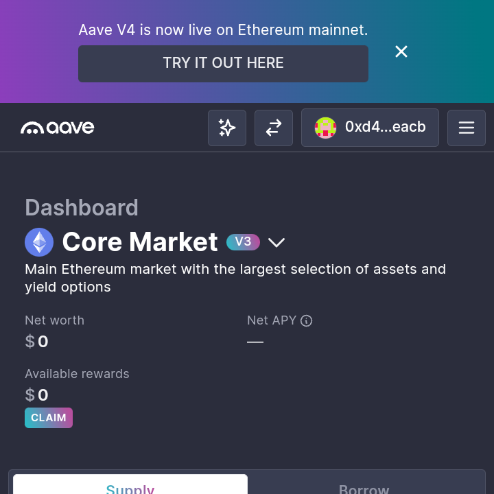 Aave launched in dGEN browser